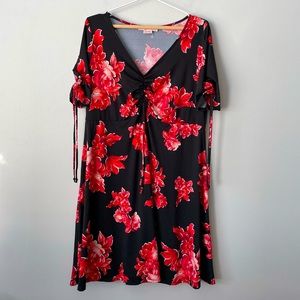 In Every Story Large Floral V Neck Swing Dress Size XL